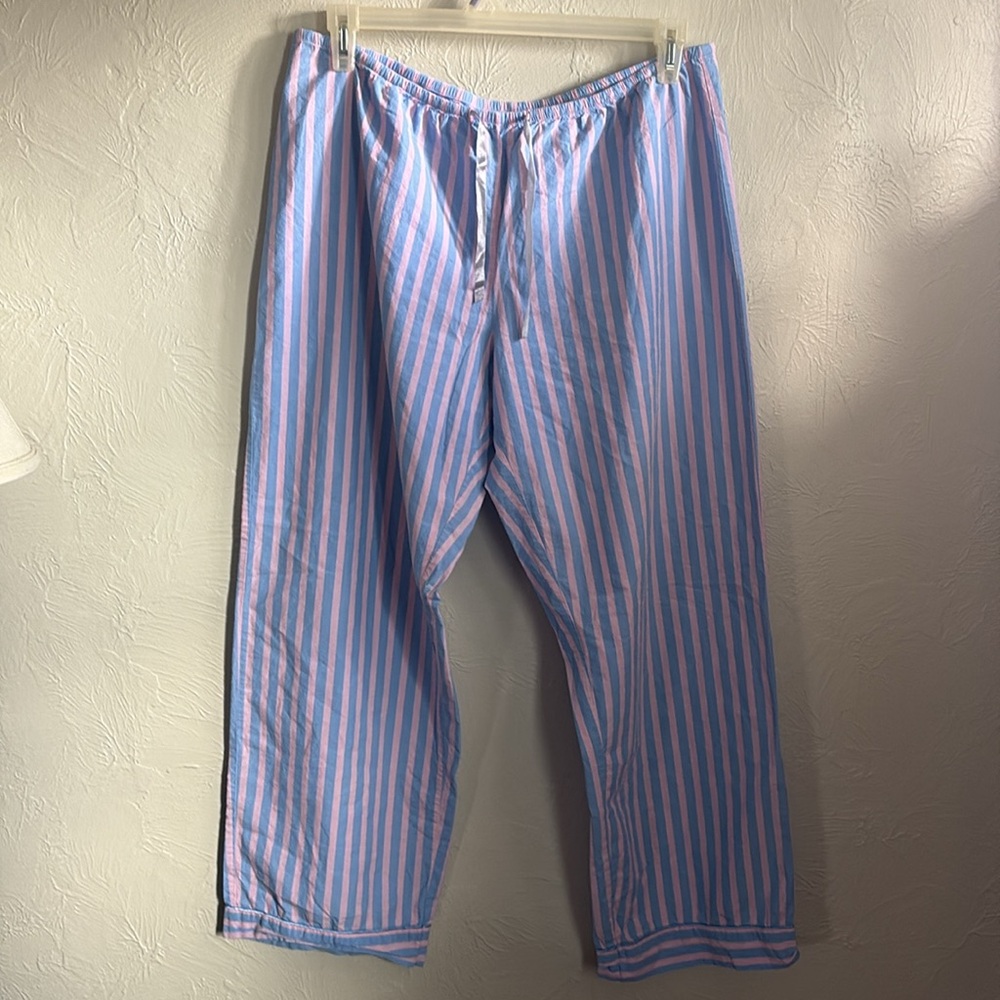 Women's Stripe Cotton Pajama Set - Blue & Pink - Picture 6 of 6